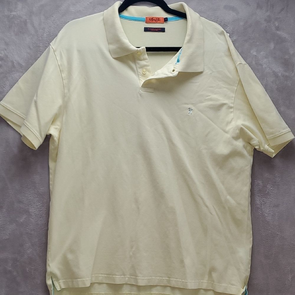 MARC ECKO | XL MEN CLASSIC RELAXED SHORT SLEEVE SHIRT VTG POLO | PALE YELLOW
